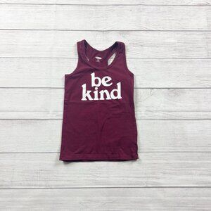 Old Navy Girls Tank Top Burgundy Be Kind Graphic Racerback 6-7